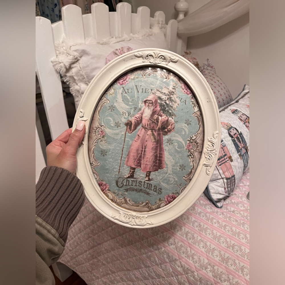 Victorian pink Santa frame - Picture 3 of 3